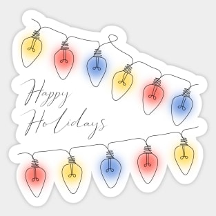 Happy Holidays Lights Sticker